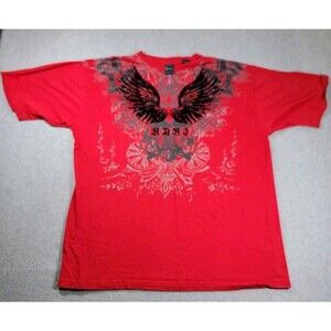 Karl Kani Gold Shirt Mens 2xl Red Wings Textured Graphic Grunge Y2K Skater Retro